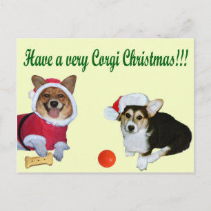 Sehr Corgi-Weihnachten M u. gelbe Postkarte G