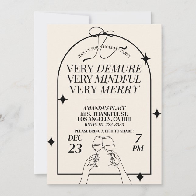 Sehr Demut Friendsmas Weihnachtsessen Party Einladung (Vorderseite)