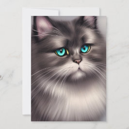 Sehr detailliertes persisches Cat Digital Triptych Feiertagskarte