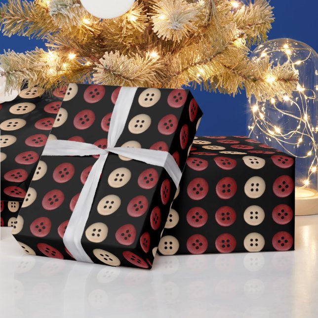 Sehr einzigartiges Button-Muster Cooler Niedlicher Geschenkpapier (Feiertage)