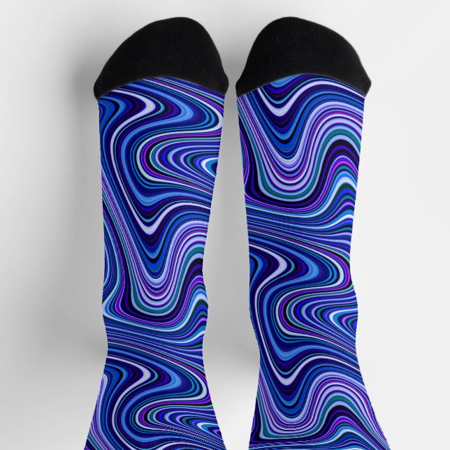 Sehr einzigartiges Muster mit mehrfarbigen, kurven Socken (Oben)