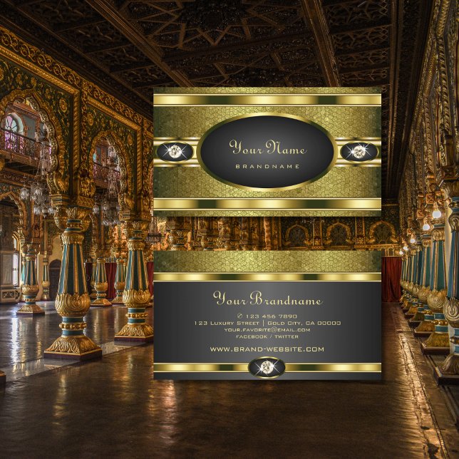 Sehr elegant Gold und schwarz gefärbt mit Diamante Visitenkarte (Von Creator hochgeladen)