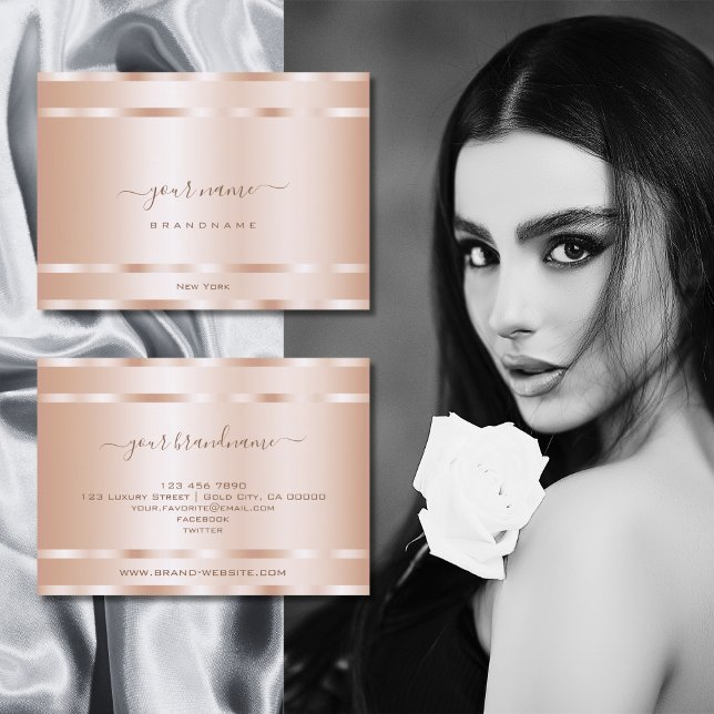 Sehr elegante Rose Gold Effekt Beruflich modern Visitenkarte (Von Creator hochgeladen)