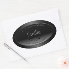 Sehr elegante Schwarz-Weiß-Produktkennzeichnungen Ovaler Aufkleber