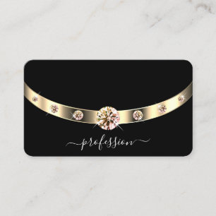 Sehr elegante schwarze und goldene Diamanten Visitenkarte
