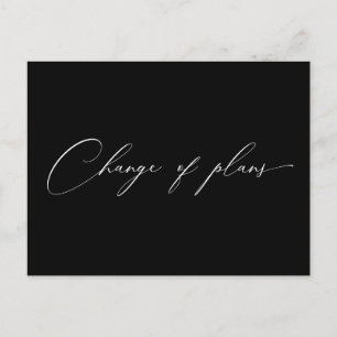 sehr elegante Skriptänderung der Pläne Hochzeit Postkarte