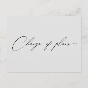 sehr elegante Skriptänderung der Pläne Hochzeit Postkarte