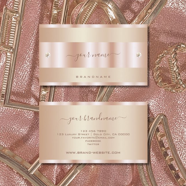 Sehr eleganter Rose Gold Effekt mit Tiny Diamonds Visitenkarte (Von Creator hochgeladen)