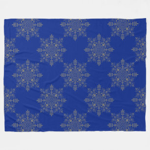 Sehr elegantes Damask Muster Royal Blue Fleecedecke