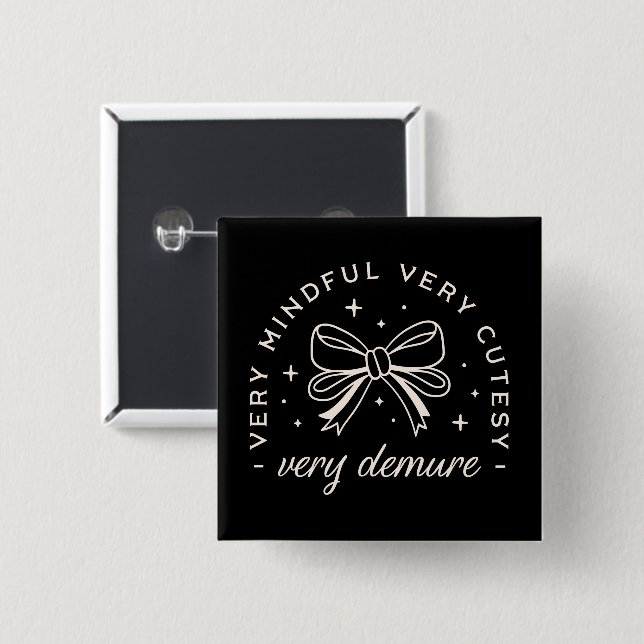 Sehr entmutigend schwarze Preppy Coquette ästhetis Button (Vorne & Hinten)