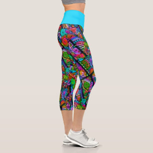 Sehr farbenfrohe abstrakte Formen Kunst 10 Capri Leggings