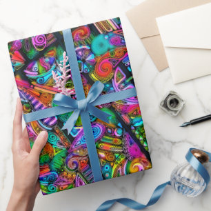 Sehr farbenfrohe abstrakte Formen Kunst 10 Geschenkpapier