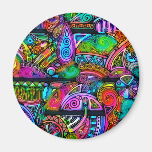 Sehr farbenfrohe abstrakte Formen Kunst 10 Magnet