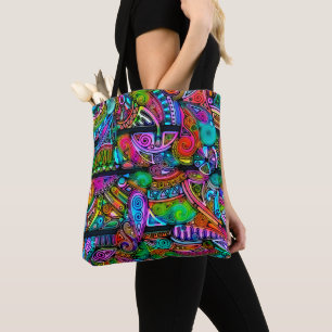 Sehr farbenfrohe abstrakte Formen Kunst 10 Tasche
