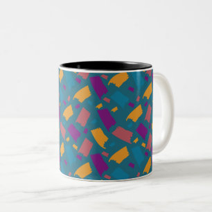Sehr farbenfrohes ungleichmäßiges Muster Zweifarbige Tasse