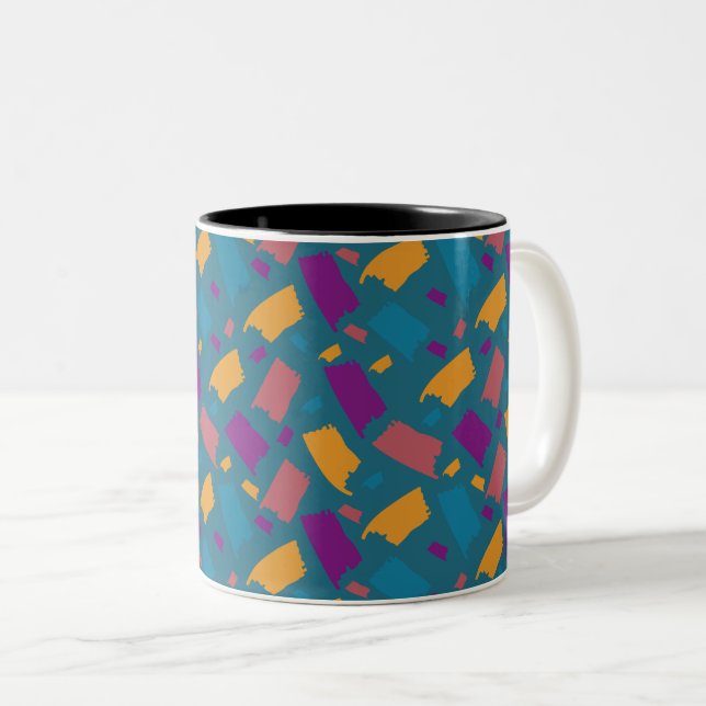 Sehr farbiges, unebenes Muster Zweifarbige Tasse (VorderseiteRechts)