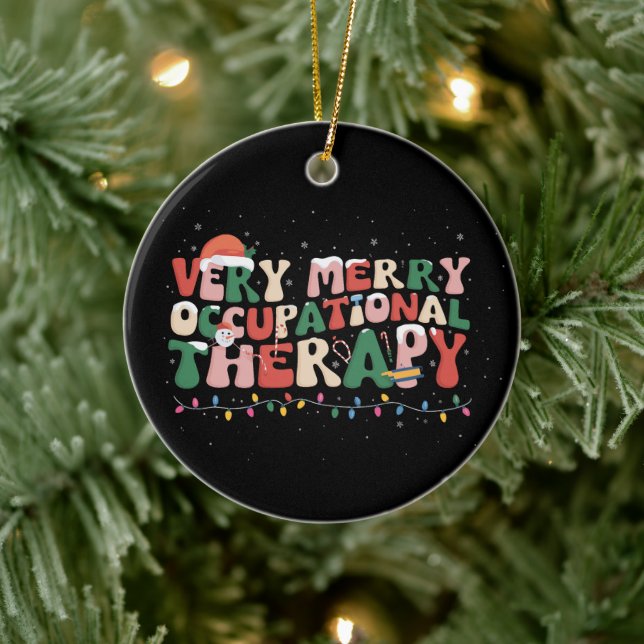 Sehr frohe Berufstherapie Weihnachten Weihnachten  Keramik Ornament (Baum)