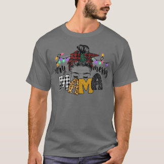 Sehr frohe Mama Weihnachts-Leopard Streifen T-Shirt