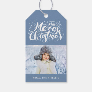 Sehr frohe Weihnacht-Foto-Geschenk etikettiert   Geschenkanhänger