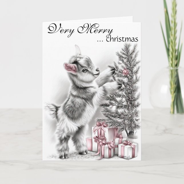 Sehr frohe Weihnachten - Baby Goat Weihnachten (Vorderseite)
