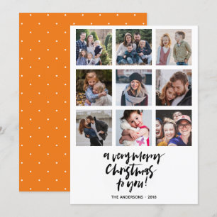 Sehr frohe Weihnachten   Orange   9 Fotos Collage Einladung