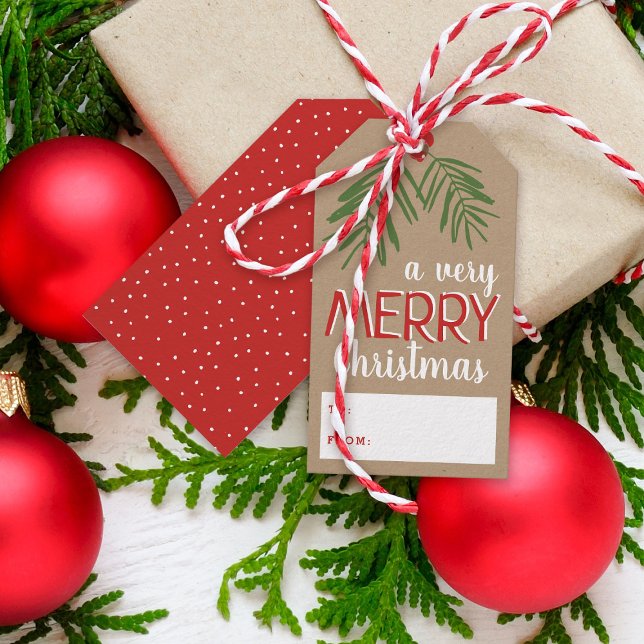Sehr frohe Weihnachts-Berry Branch Holiday Geschenkanhänger (Von Creator hochgeladen)