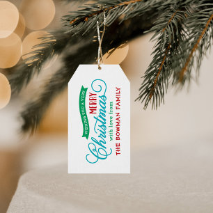 Sehr frohe Weihnachts-Script-Feiertage Geschenkanhänger