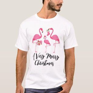 Sehr frohe Weihnachtsflamingos Grußkarte T-Shirt