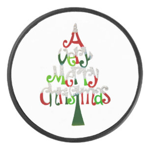 Sehr froher Weihnachtsbaum Eishockey Puck