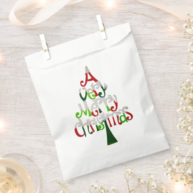 Sehr froher Weihnachtsbaum Geschenktütchen (Ausgeschnitten)