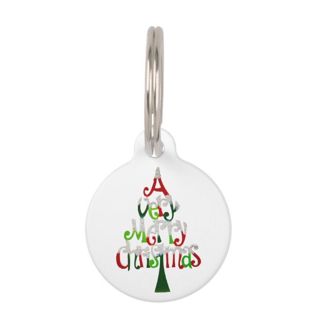 Sehr froher Weihnachtsbaum Haustiermarke (Vorderseite)
