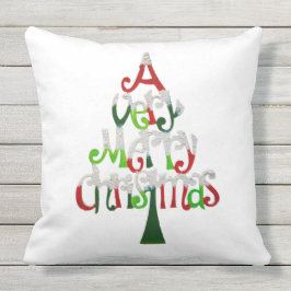 Sehr froher Weihnachtsbaum Kissen