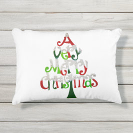 Sehr froher Weihnachtsbaum Kissen Für Draußen
