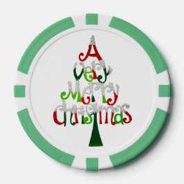 Sehr froher Weihnachtsbaum Pokerchips