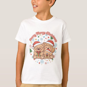 "Sehr frohes Weihnachten" Niedliche Teddybärenfami T-Shirt