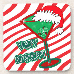 Sehr fröhlich! Weihnachtsmartini-Untersetzer Getränkeuntersetzer
