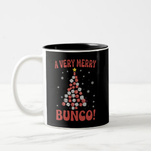 Sehr fröhlicher Bunco Weihnachtsbaum Würfelspiel N Zweifarbige Tasse