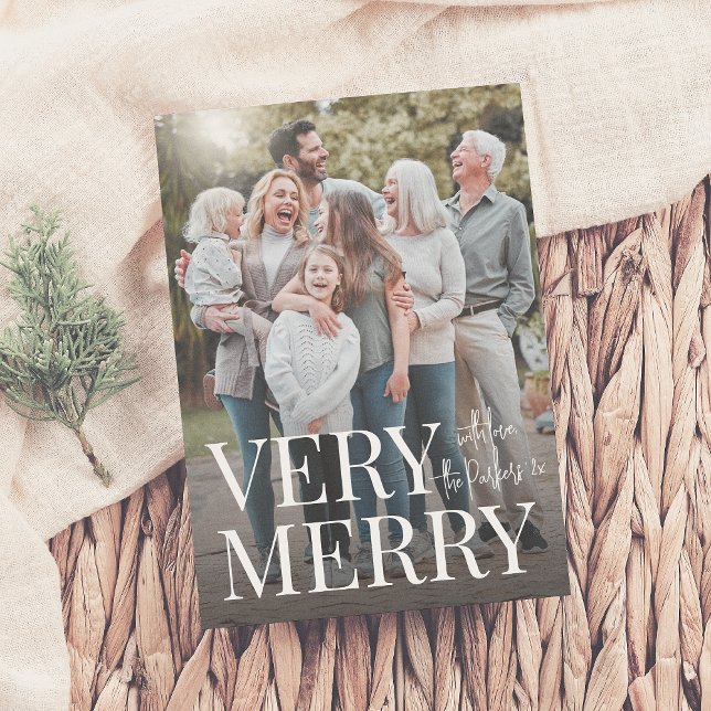 Sehr fröhliches Foto Moderner Weihnachtsurlaub Feiertagskarte (Von Creator hochgeladen)