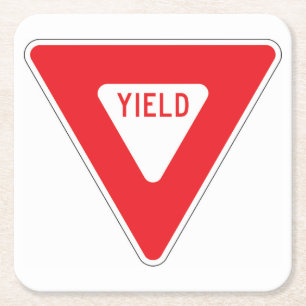 Sehr Fun Classic Yield Sign Untersetzer Set