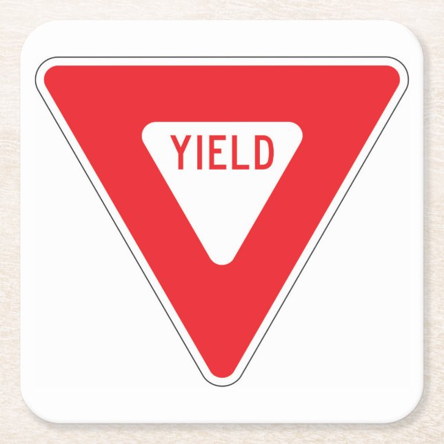 Sehr Fun Classic Yield Sign Untersetzer Set (Vorderseite)