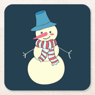 Sehr Fun Snowman Weihnachten Untersetzer Set