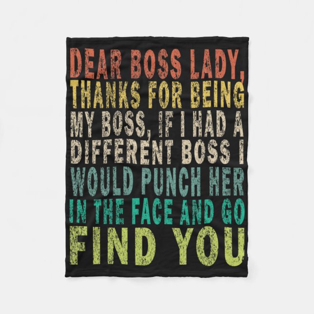 Sehr geehrte Boss Lady Fleecedecke (Vorderseite)