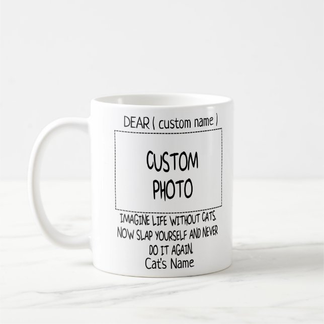 Sehr geehrte Katze Vater Foto Collage und Katzenna Kaffeetasse (Links)