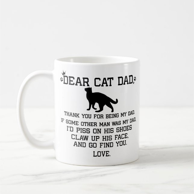 Sehr geehrte Katze Vater Foto Collage und Katzenna Kaffeetasse (Links)