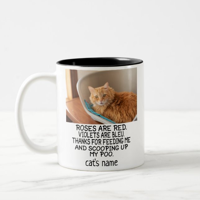 Sehr geehrte Katze Vater Foto Collage und Katzenna Zweifarbige Tasse (Links)