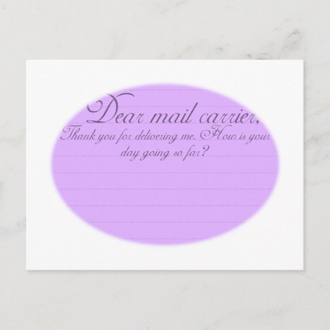 Sehr geehrte Mail Carrier lustig danke Postcard Postkarte (Vorderseite)