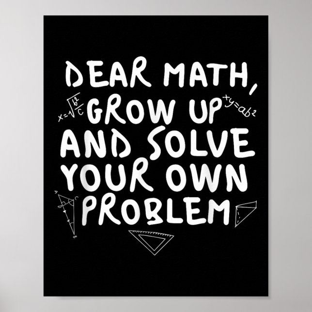 Sehr geehrte Mathematik erwachsen lustige Mathemat Poster (Vorne)