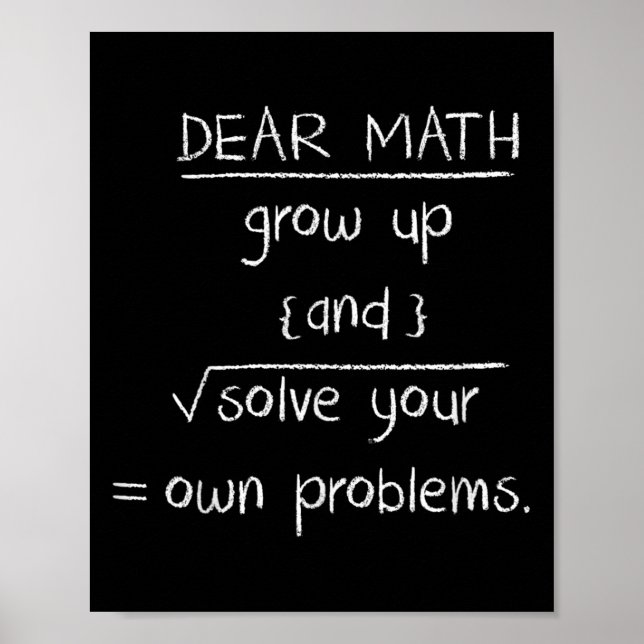 Sehr geehrte Mathematik Funny Zitat Poster (Vorne)