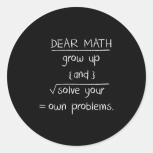 Sehr geehrte Mathematik Funny Zitat Runder Aufkleber