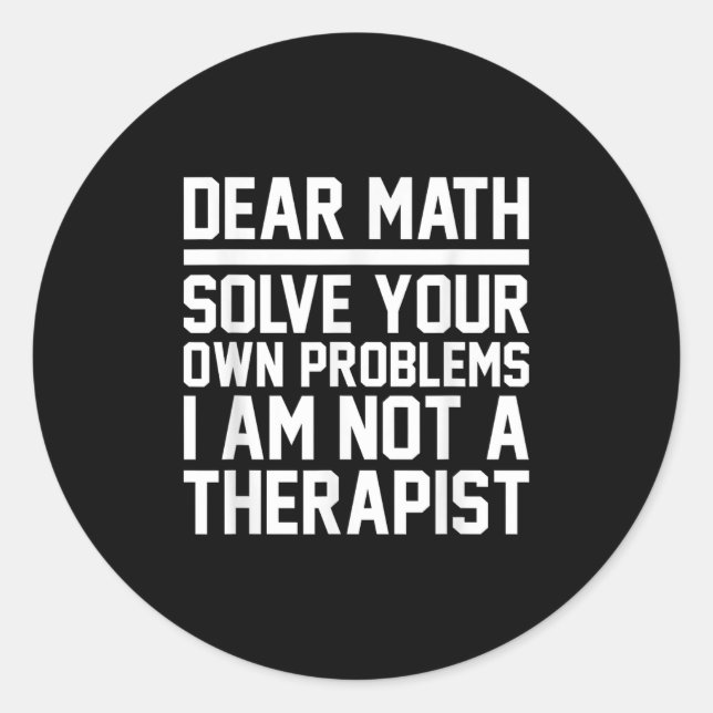 Sehr geehrte Mathematik Spaß Design Lösung Problem Runder Aufkleber (Vorderseite)